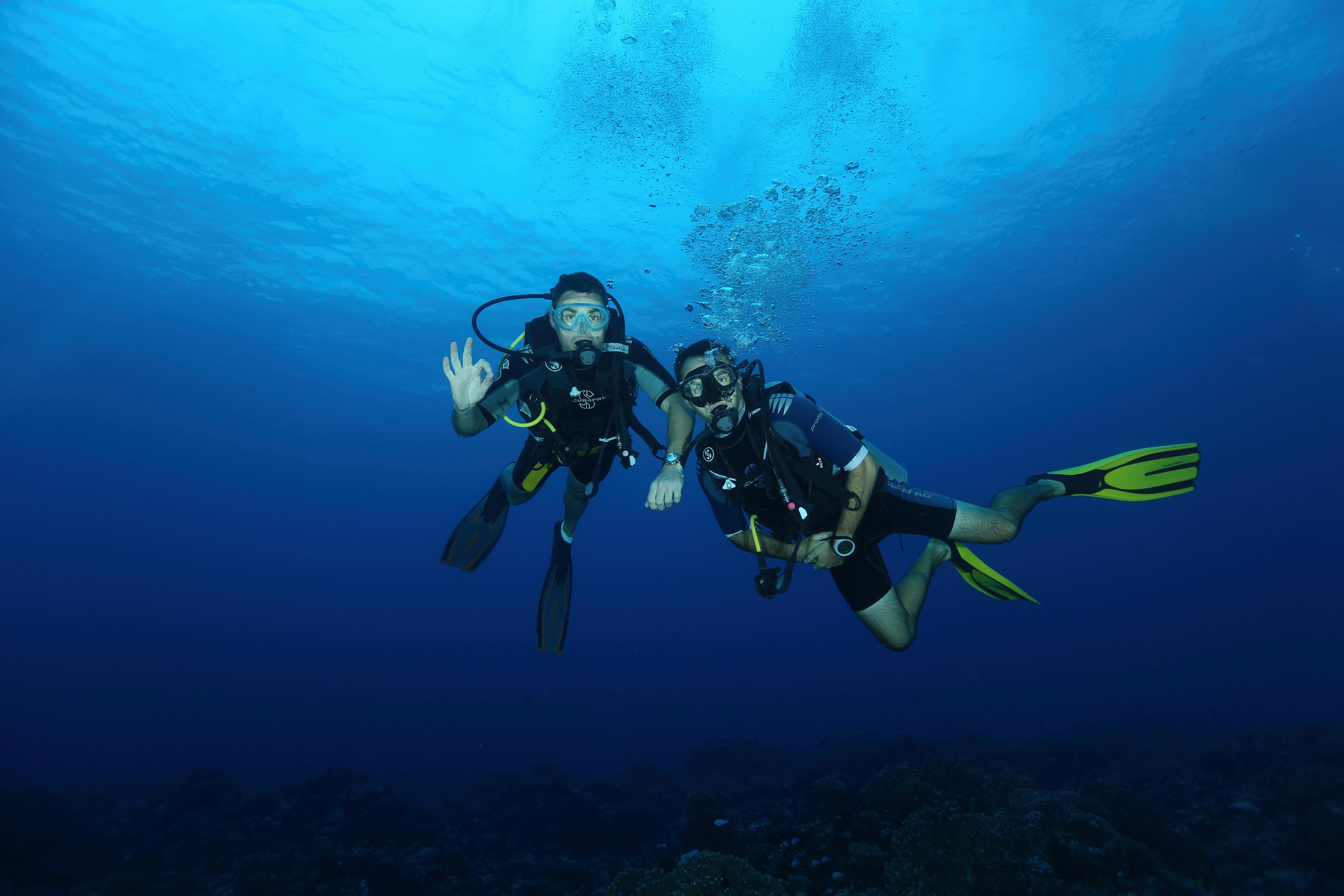 Scuba diver exploring Hawaii's underwater world