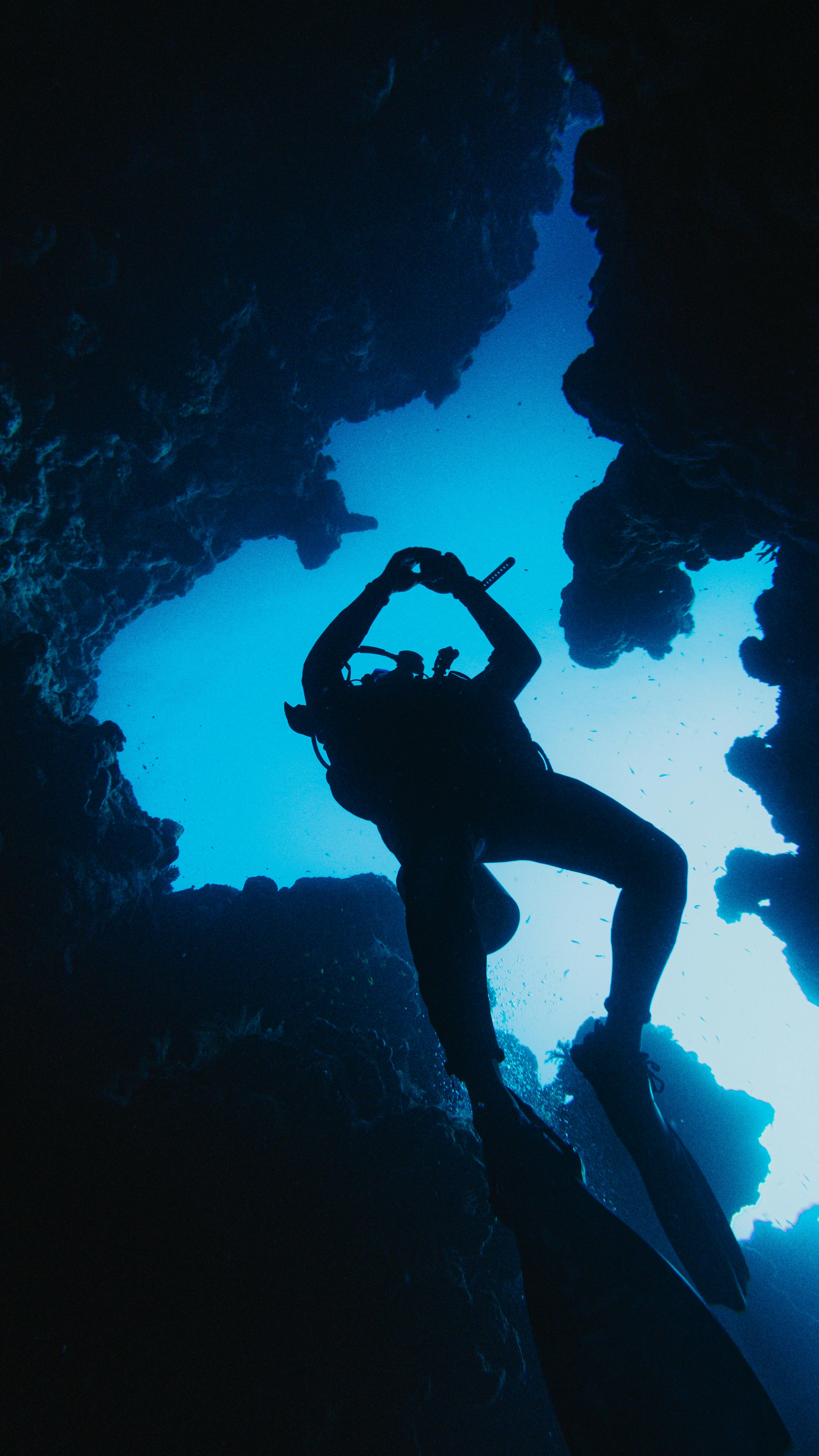 Certified scuba divers exploring Hawaii's crystal-clear underwater reefs